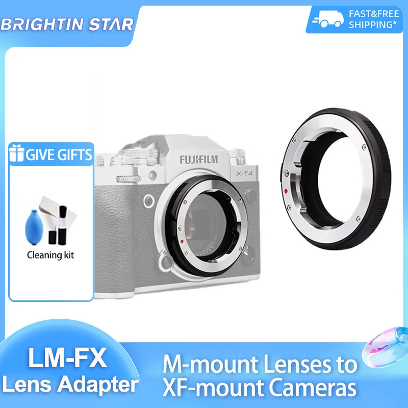 

Кольцо-переходник для объектива Brightin Star LM-FX для объектива с креплением Leica M для камеры Fuji FX X Mount XT5 XT20 XT30 XS XA5 PRO