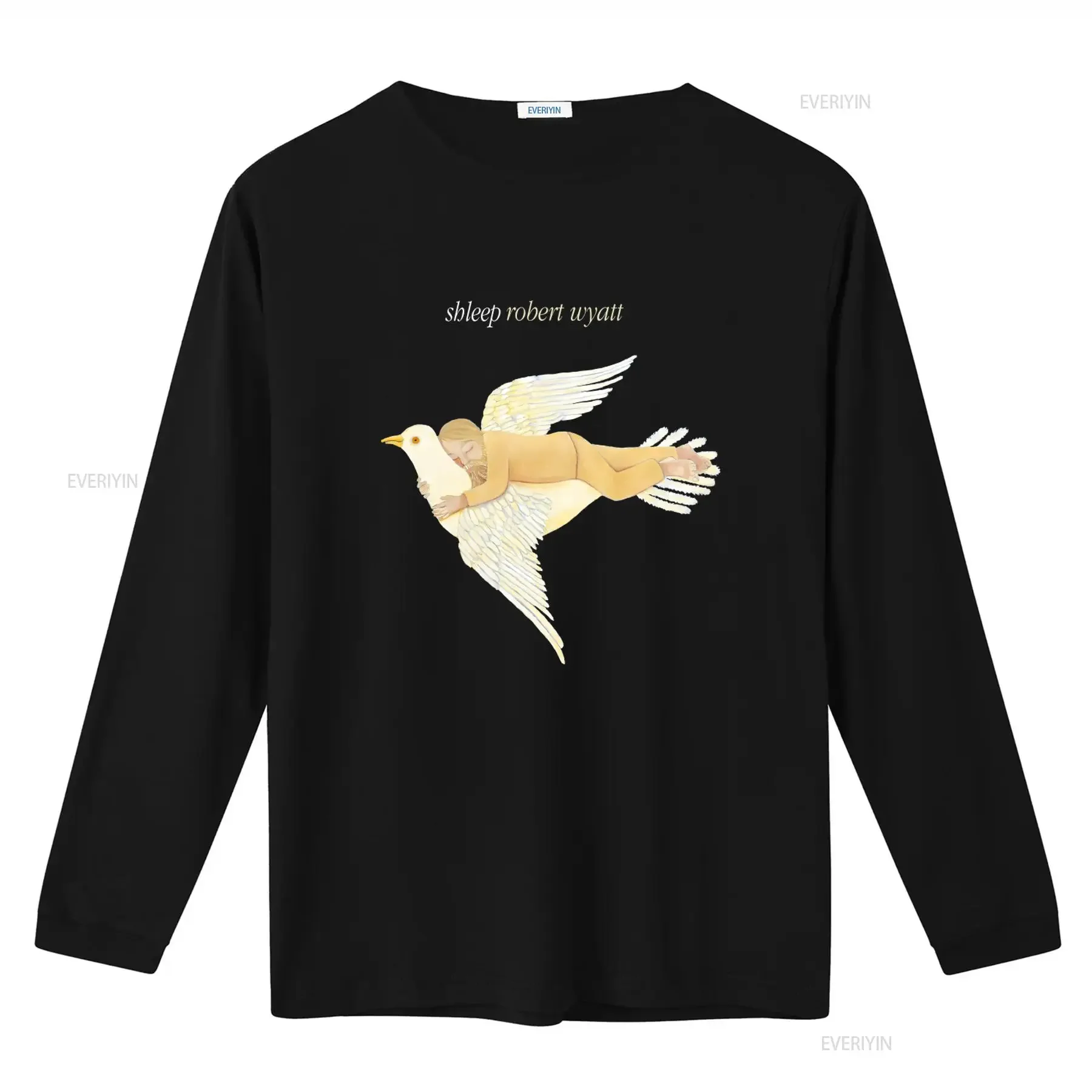 Cotton T Shirt Shleep Robert Wyatt Album Angelic Figure Flying with Dove Design Stephen Pearcy Juan Croucier vintage Washed