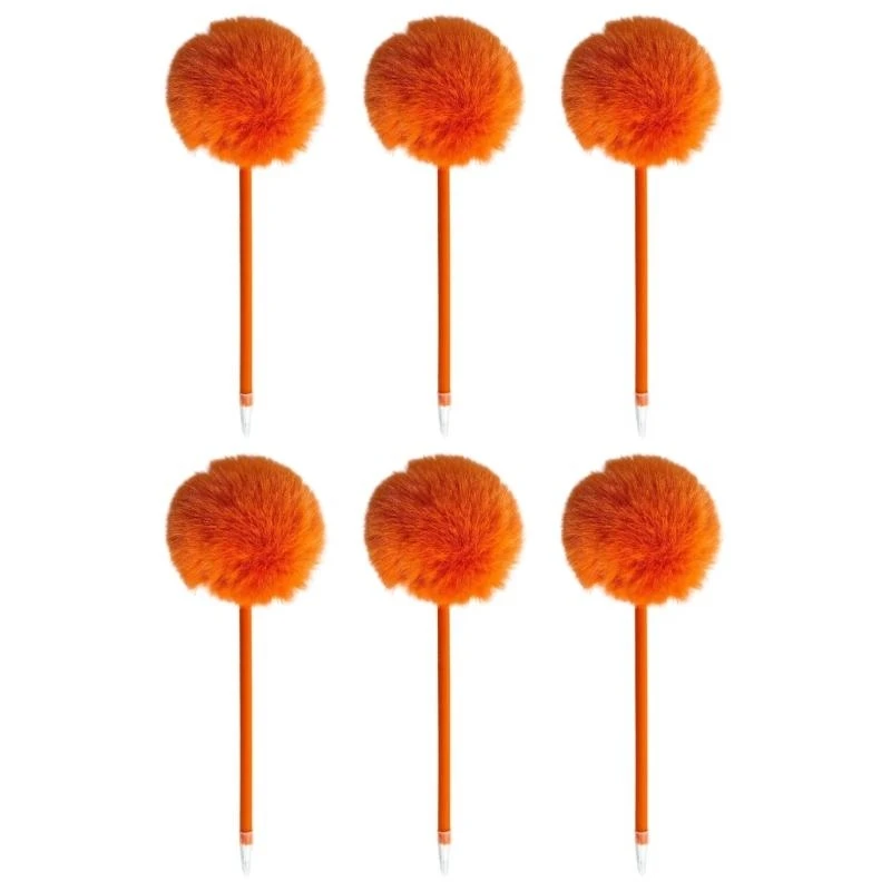 6 ชิ้นขนฟูปอมบัลล์พลดอร์ดปากกา 0.7 มม