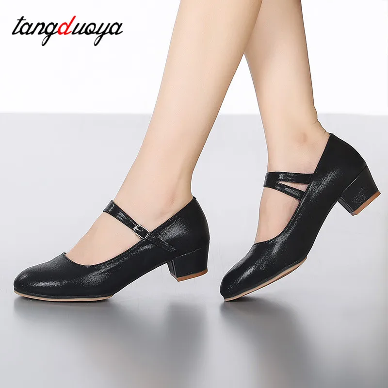 ballroom dancing shoes for woman sansha latin dance shoes low heels 3.5cm closed toe Salsa Tango dance shoes women