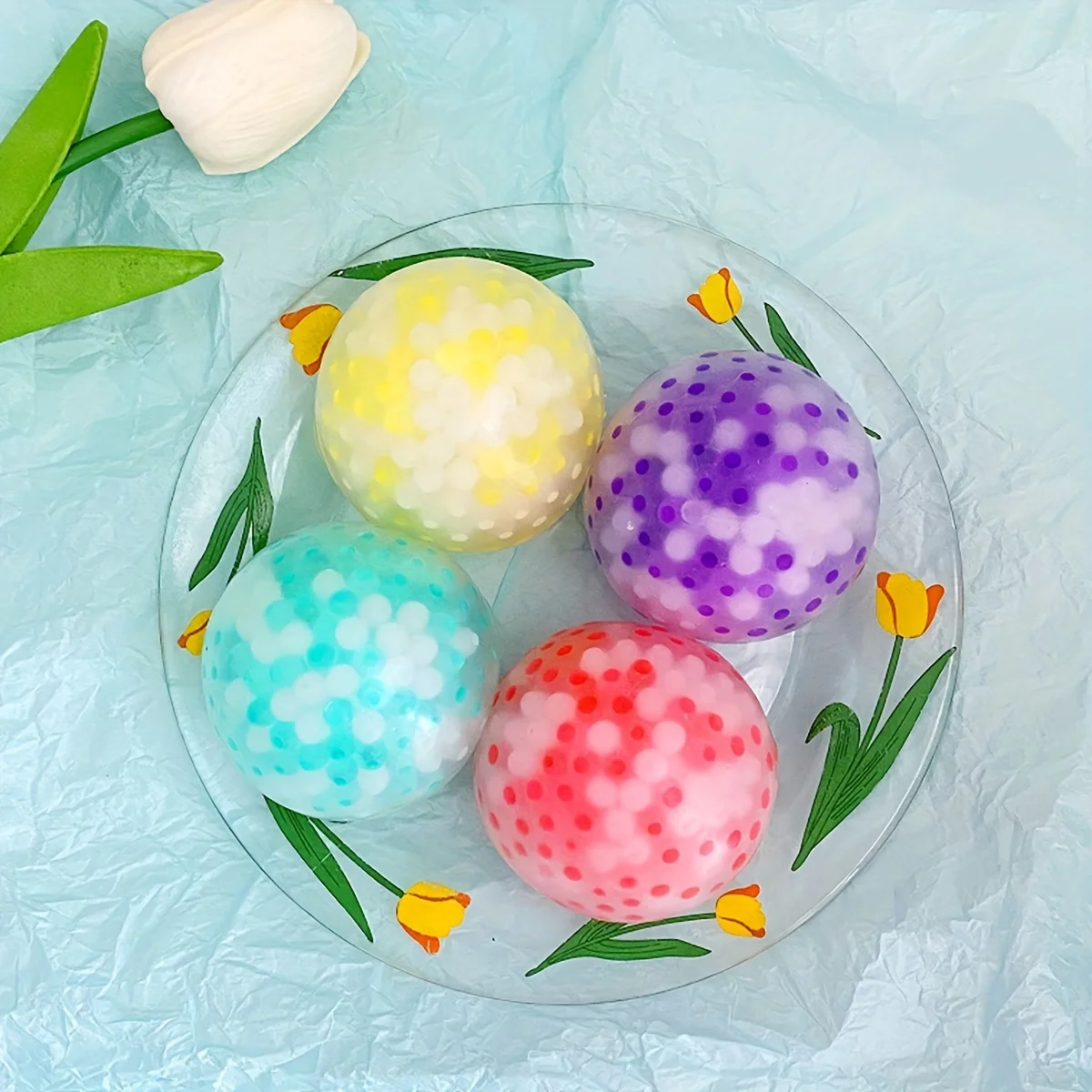 لعبة كرة الإجهاد المطرزة الملونة: الضغط لتخفيف الضغط - لعبة تنفيس تململ ممتعة، مثالية للحفلات، هدايا احتفالية، #2