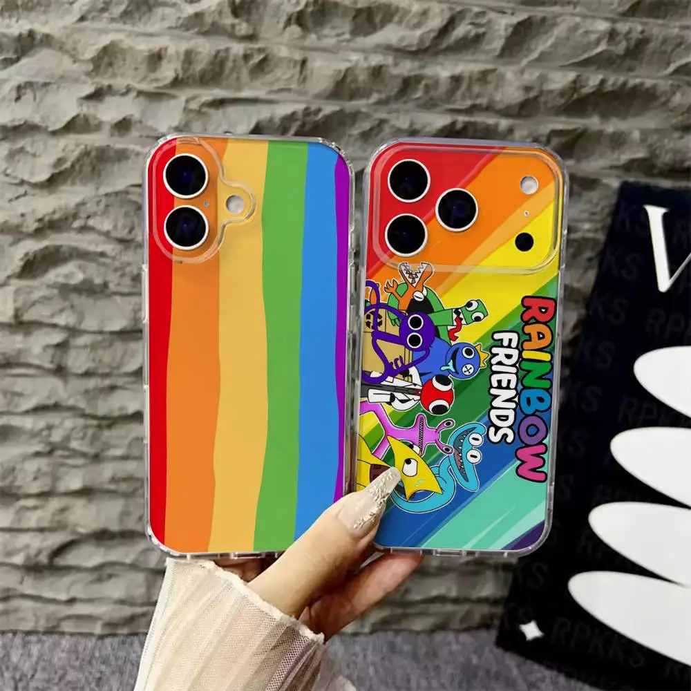 

R-Rainbow Friends Toy Phone Case For iPhone 17,16,15,14,13,12,Pro,Max,Plus,E,SE4,Air,Mini Transparent Cover