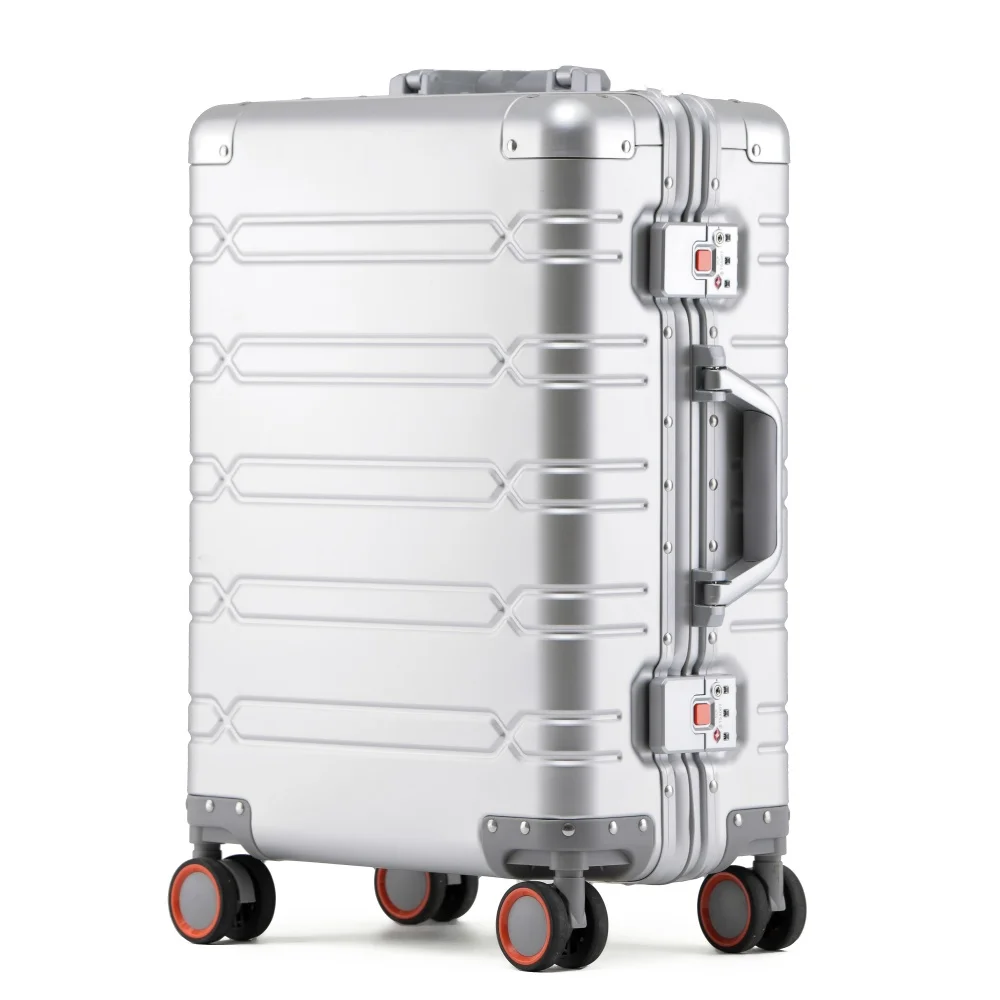 

100% Aluminum-magnesium Alloy Suitcase High Quality Rolling Luggage 20/24/29inch Trolley Luggage Travel Carry-On Cabin Suitcase