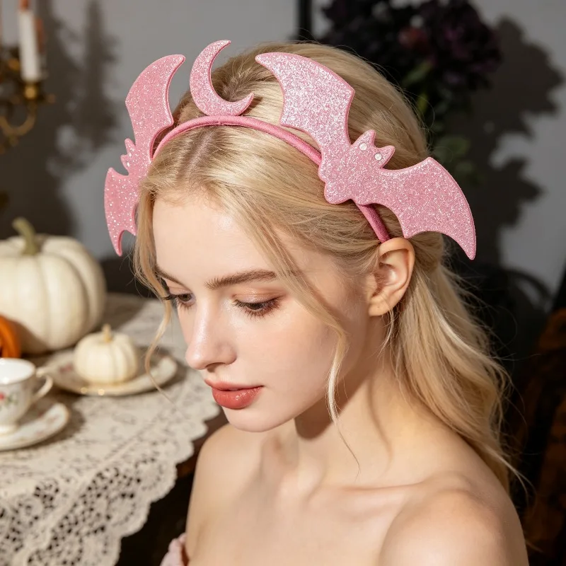 The Unique Style of Halloween Bat Headband and Bat Moon Headband Is Perfect for Parties Carnival Prizes and Trick or Treat