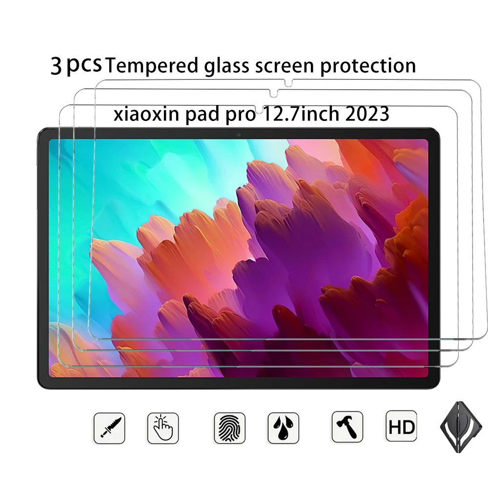 3PCS Tempered Glass Protector For Lenovo Xiaoxin Pad Pro 12.7 2023 2024 2025 12.7 Screen For Xiaoxin Pad 2024 11 inch Glass Film