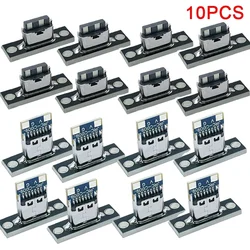 10 Pcs USB 3.1 Type C Sockets (With Screw Mounting Plate) 2-pin, 4-pin Female Connector Jacks Charging Port Forward And Reverse