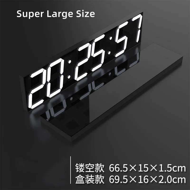 ChuHan 3D Big Screen Digital Timer Oversize LED Display Wall Clock 6 Digits Digital Stop Watch Remote Control Unique Alarm Clock