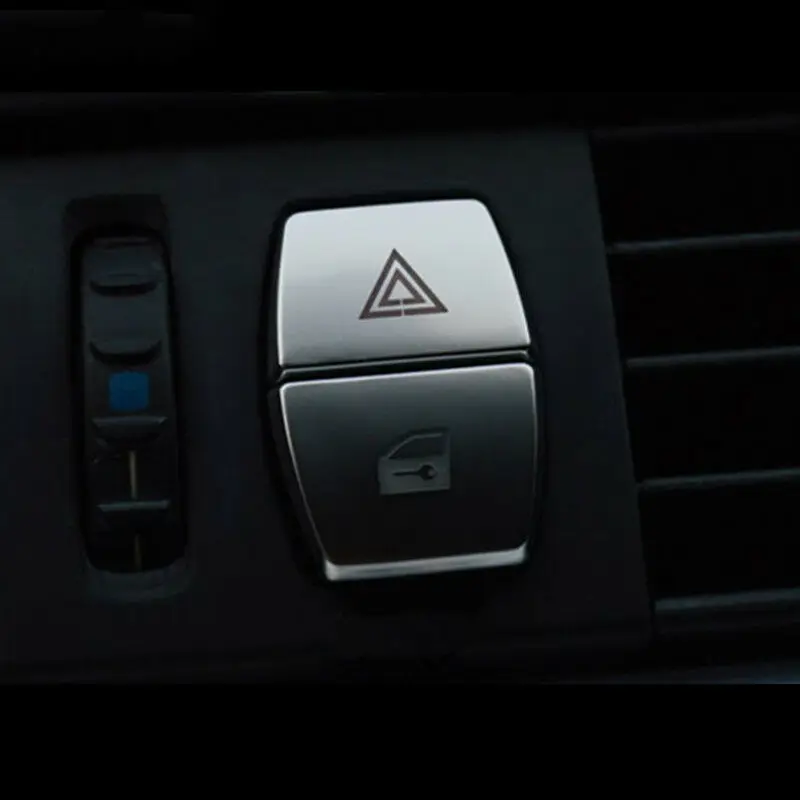 For BMW 5 Series For F10 F07 2011-2017 Chrome ABS Shift Knobs Decorative Covers 2PCS Car Lamp Interior Accessory