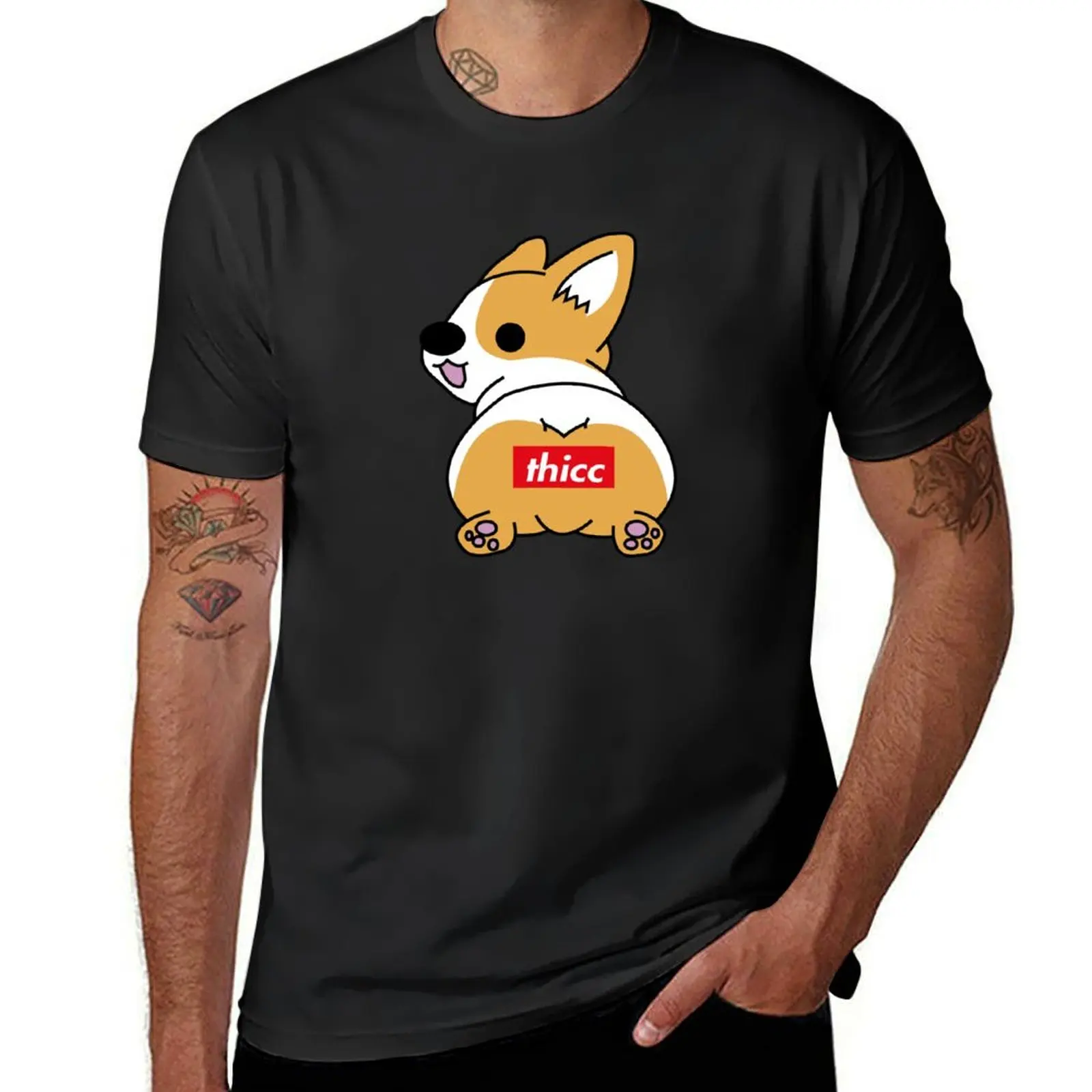 Thicc Corgi Butt T-Shirt kawaii clothes sports fans quick drying mens white t shirts