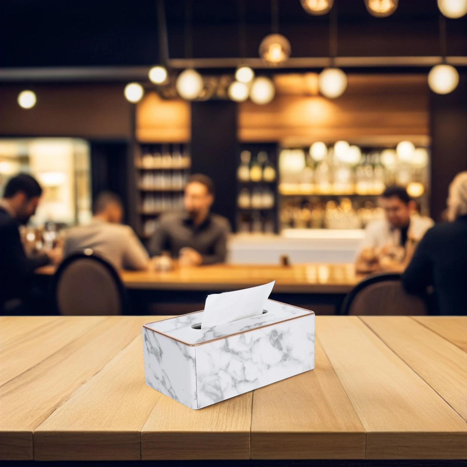 

Luxury Marble Print Tissue Box Bathroom Holder Desktop Organizer Sturdy Non-Woven Fabric Gold Decorative Home Office Use Tissue