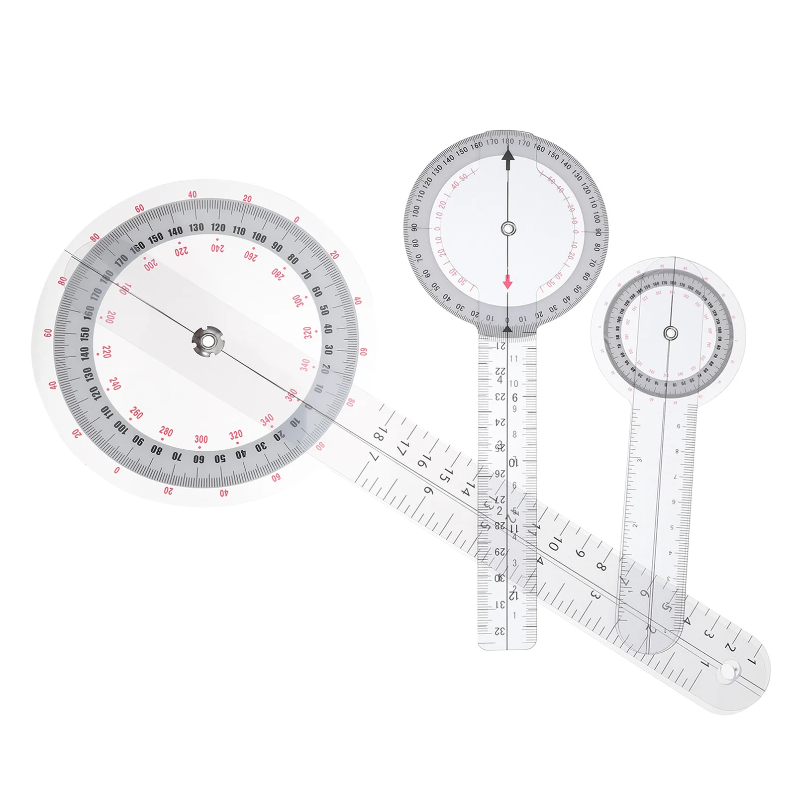 

3pcs Plastic Angle Protractor Set Medical Grade Precision Measuring Tool For Doctors Nurses Students Portable Goniometer Ruler