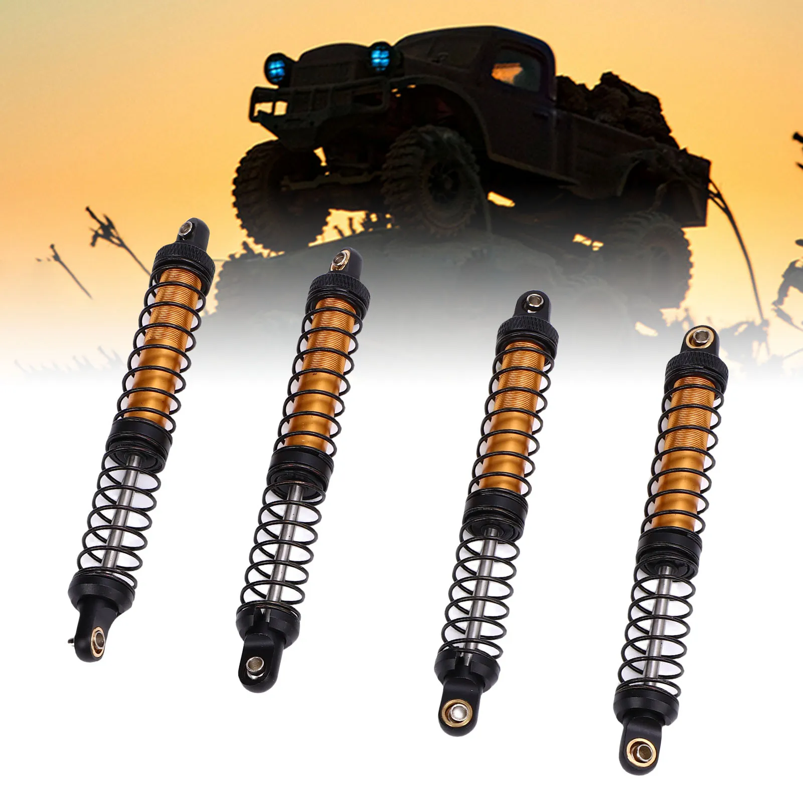 

4PCS 1/10 RC Car Shock Absorber 110mm RC Shock Absorber Damper Dual Stage Spring Shocks for 1/10 RC Crawler Car Upgrade Parts