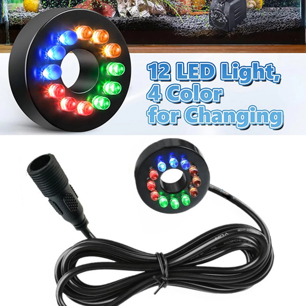 Connecteur femelle étanche RGB, lumière poisson multicolore 12LED