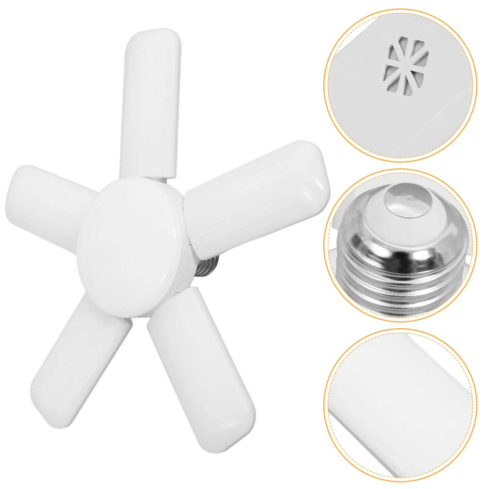 1Pcs Leaf Style 5 Blade LED Light Bulb Foldable Angle Adjustable Energy Efficient Lamp for Home Office Garage Lighting Solution