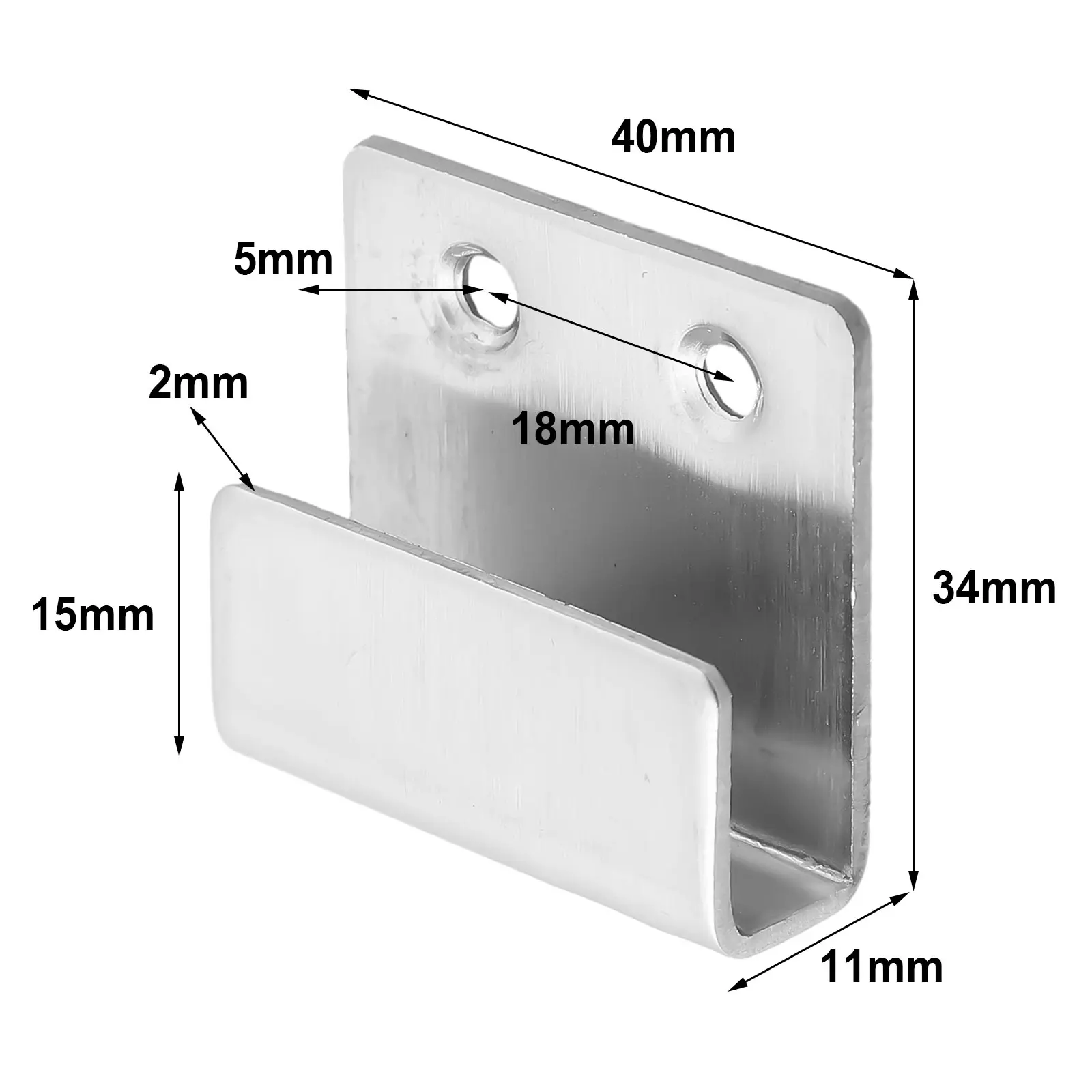 Silver U-shape Stainless Steel Hanging Code Ceramic Tile Display Buckle Corner Brackets Joint Fastener Screens Wall Support