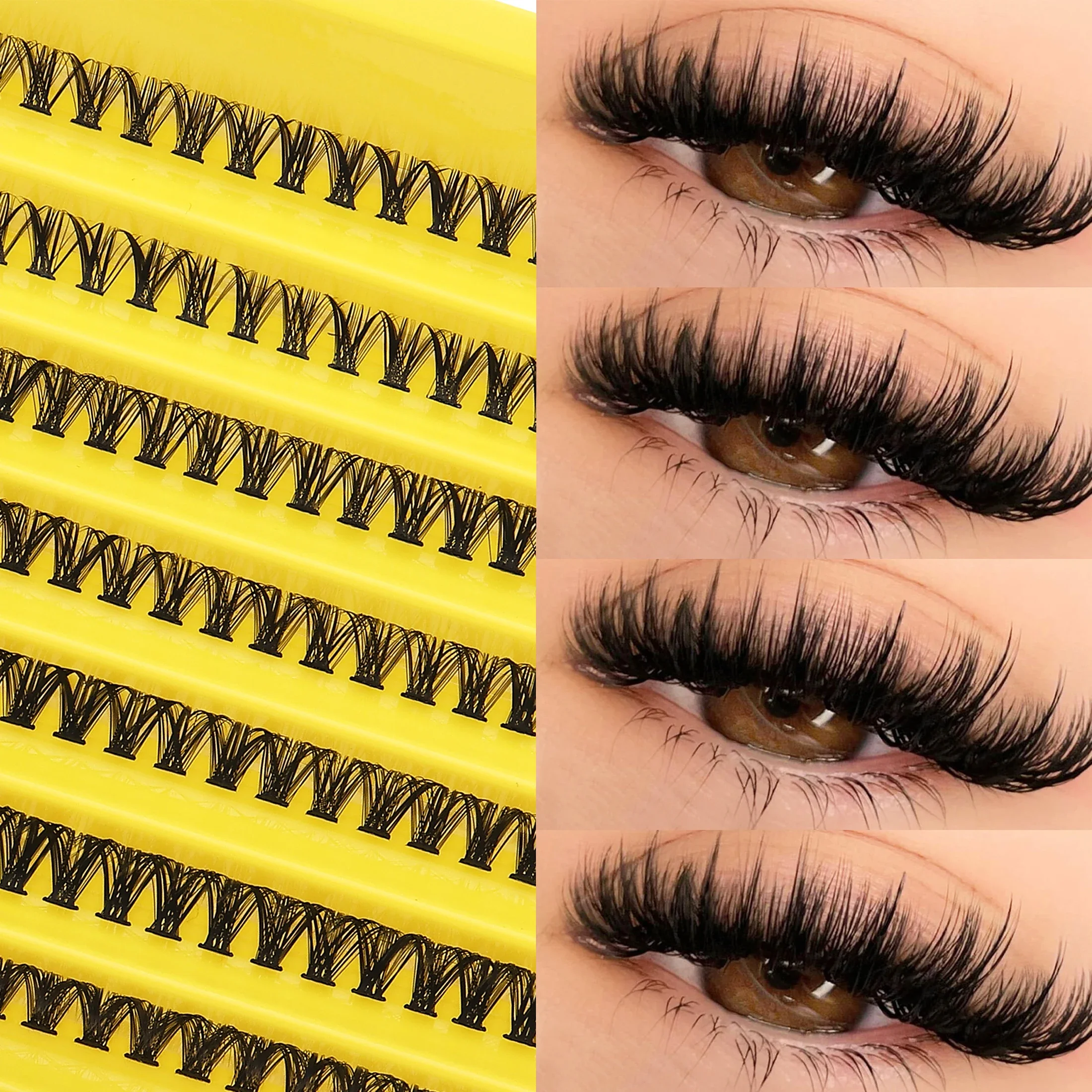 D Volume Lash Clusters D Curl Individual False Eyelashes Mixed Length Soft Reusable DIY Eyelash Extensions Eye Makeup