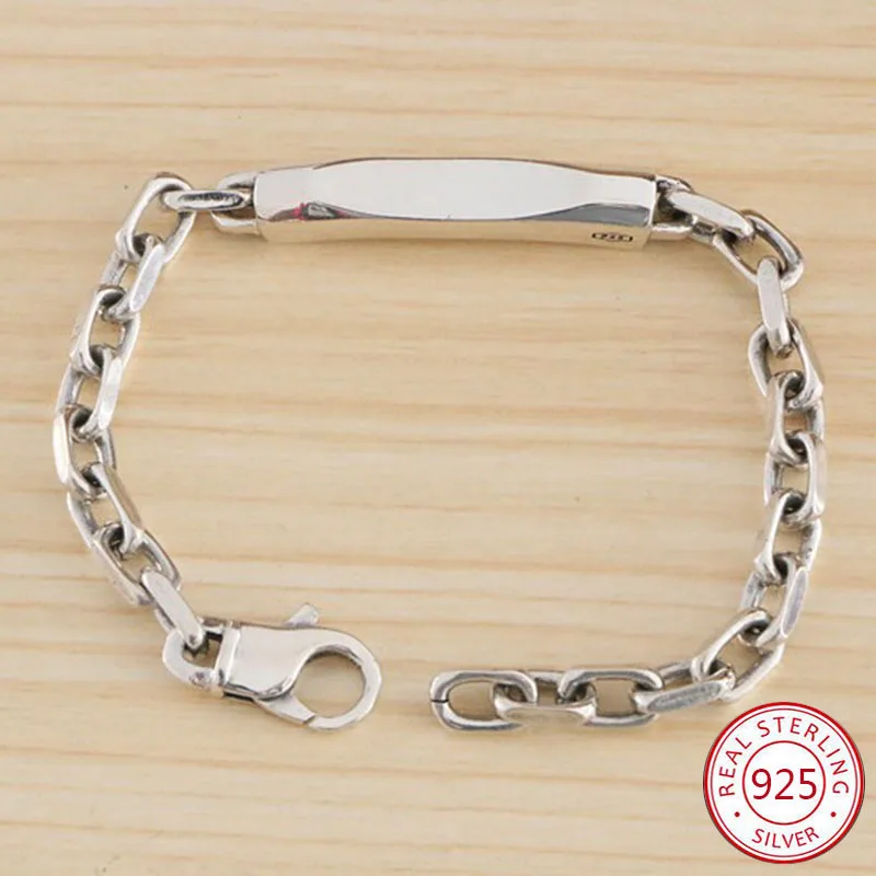 

S925 sterling silver bracelet with simple smooth surface, personalized fashion, niche design, Valentine's Day gift