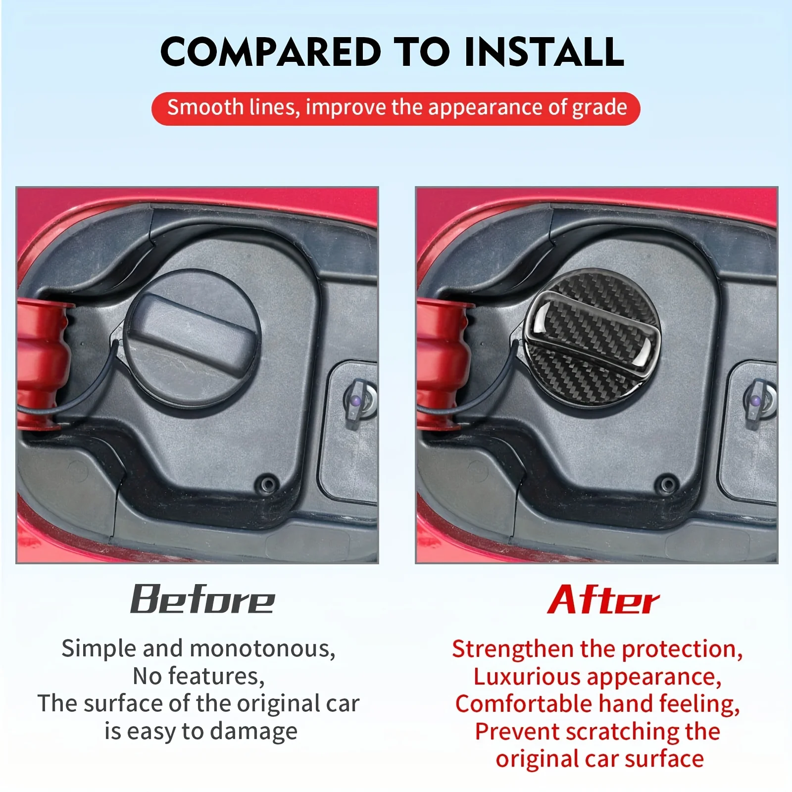 Car Fuel Tank Air Cover Cap Trim Carbon Fiber For Honda Auto Fuel Tank Cap Decoration Exterior Accessories view 2