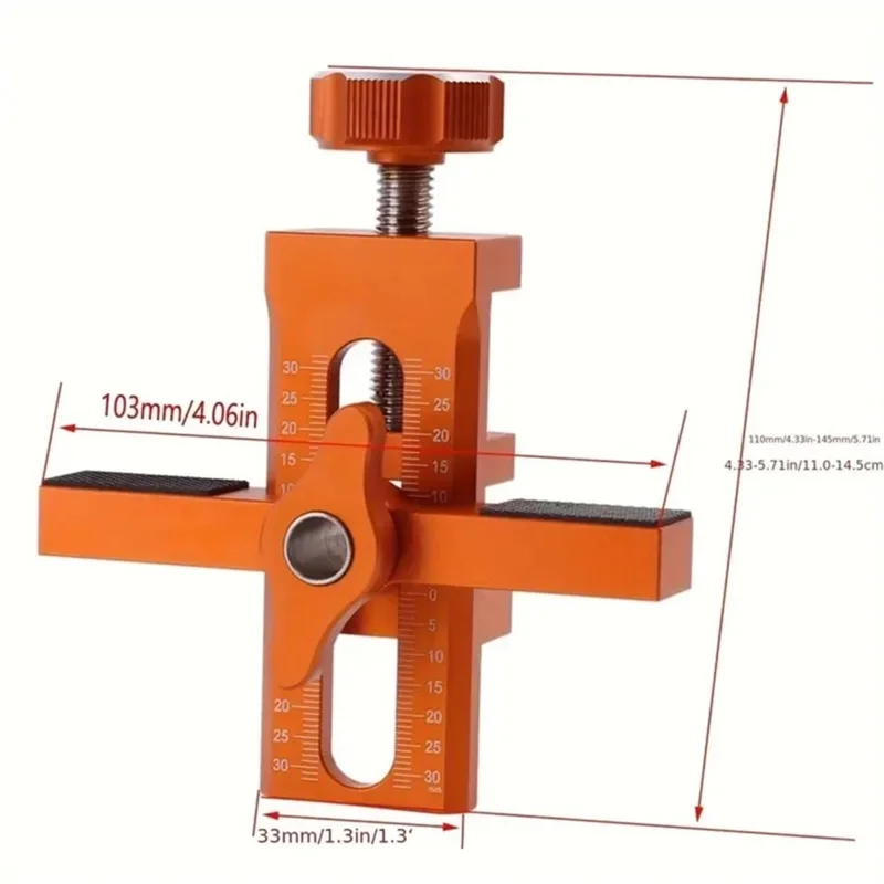 ABNO-Adjustable Cabinet Door Installation Positioner 10Mm Rebounder Punched Mounting Jig 2 In 1 Quick Closet Door Tool