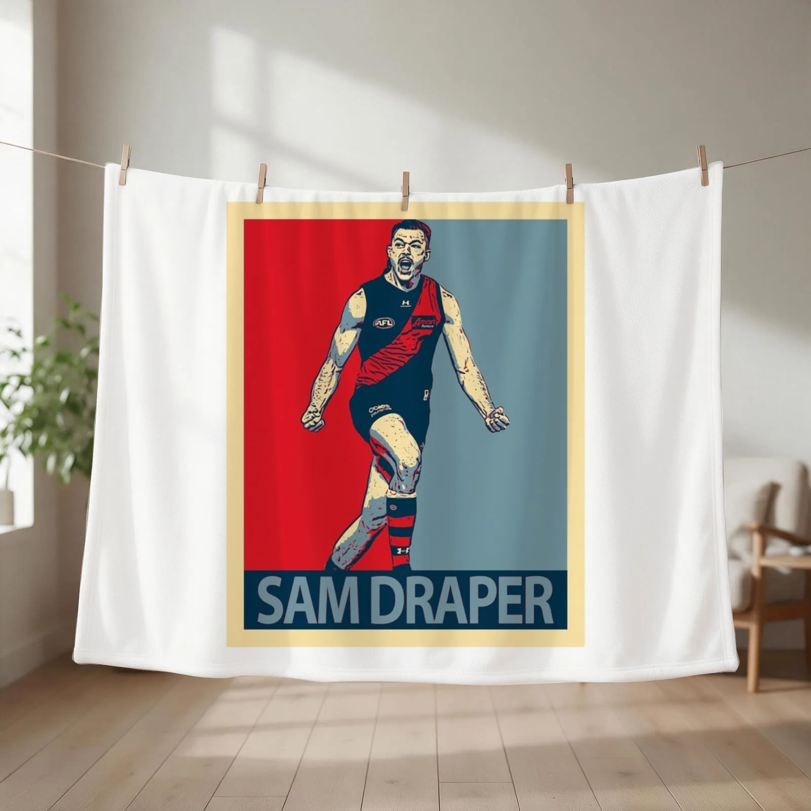 Sam Draper Throw Blanket couch cozy soft plush fuzzy picnic outdoor blanket