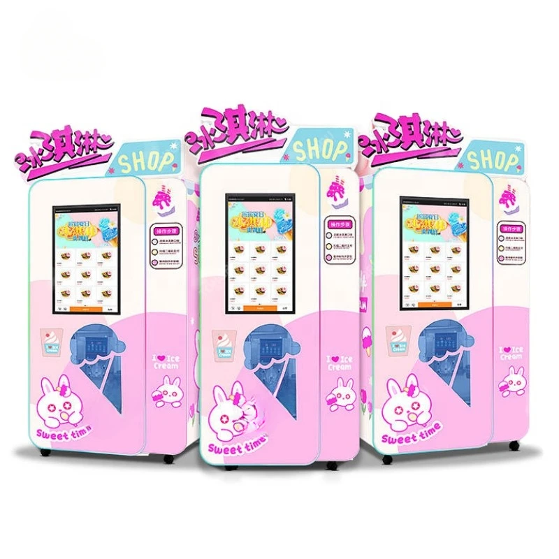 YG Factory Sale Automatic Ice Cream Robot Machine Self Sevice  Soft Serve Ice Cream Vending Machine