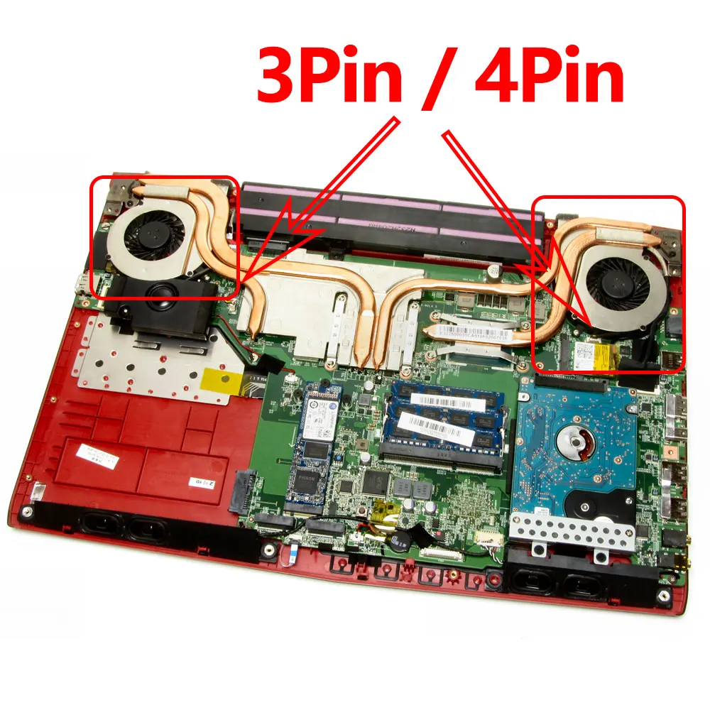 OEM 4Pin For MSI GE72 GL72 GP72 PE70 MS-1791 MS-1792 MS-1795 MS-179B 16J8 16J9 16JB Laptop CPU GPU Cooling Fan Heatsink Cooler
