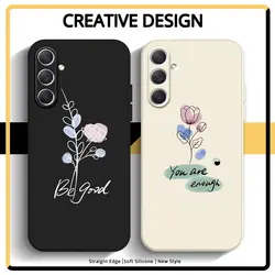 Phone Case For Samsung Galaxy M54 M52 M53 M33 M32 M14 M13 F54 5G M22 M12 F12 Soft Silicone TPU Shockproof Back Cover Flower