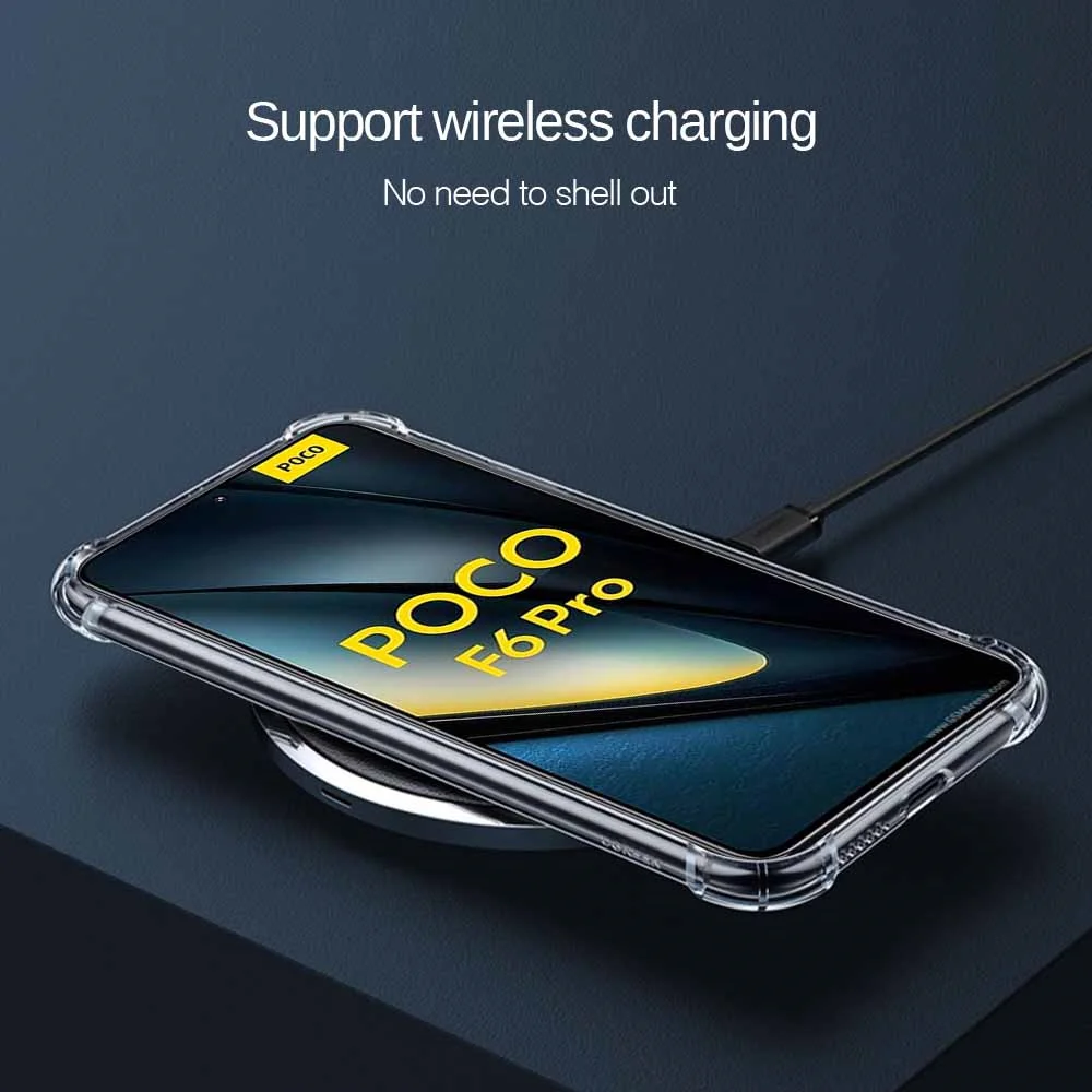 حافظة PocoF6Pro 3In1 لعدسة الكاميرا واقي للشاشة من الزجاج المقسى وغطاء ناعم من البولي يوريثان الشفاف لهاتف Xiaomi Poco F6 Pro F6Pro PocoF6 Pro