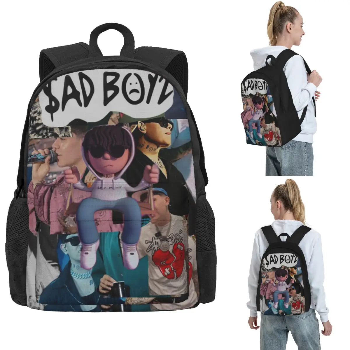 

Рюкзаки Junior H Merch Sad Boyz, сумка для книг для мальчиков и девочек, детские школьные сумки большой вместимости, рюкзак для ноутбука, сумка на плечо