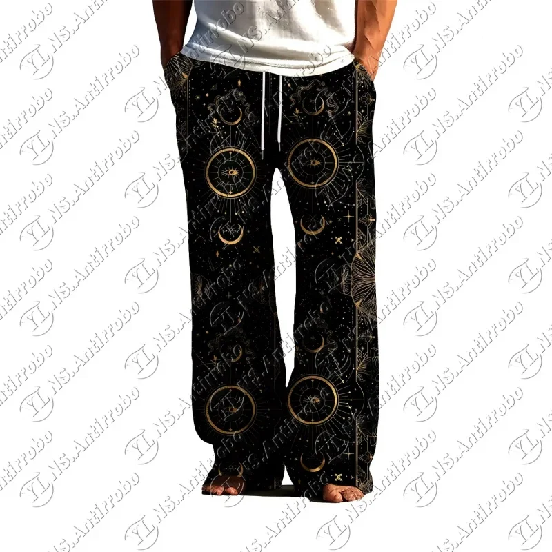 

Summer New Trendy Moon Goodnight Men's Skin friendly Casual Sleeper Pants Home Thin Air Conditioning Pants Beach Pants