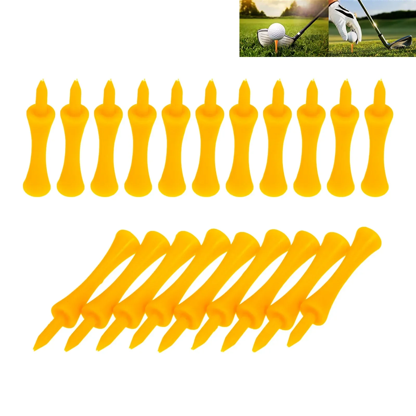 100Pcs/Set Kunststoff Step Down Golf Tees 70mm Absolvierte Schloss T Höhe Control Tool Golfer Geschenke Golf praxis Training Aids