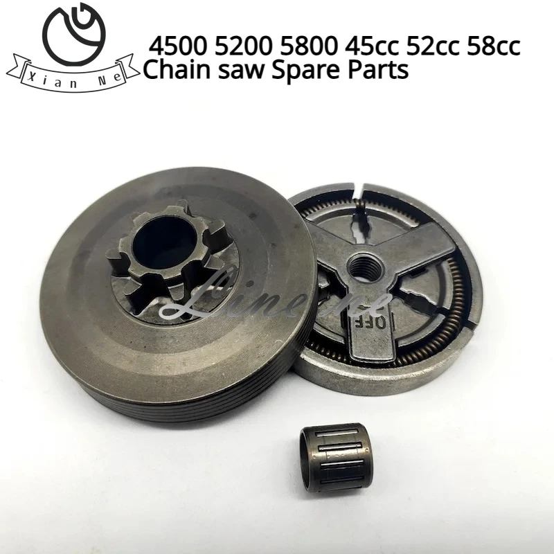 

Clutch Drum+Clutch Cover+Needle Bearing Kit For Chinese Chainsaw 4500 5200 5800 45cc 52cc 58cc Chain saw Spare Parts