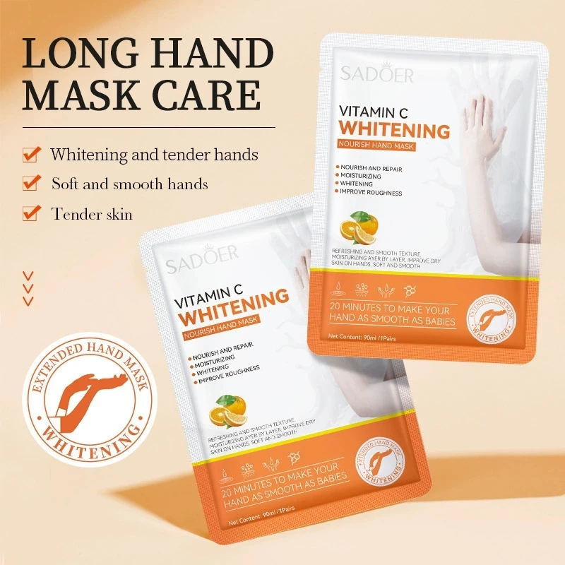 5 Pairs SADOER  Niacinamide Hand Mask and foot mask Moisturizing Nourishing Brightening Smooth Hands Gloves Skin Care Products