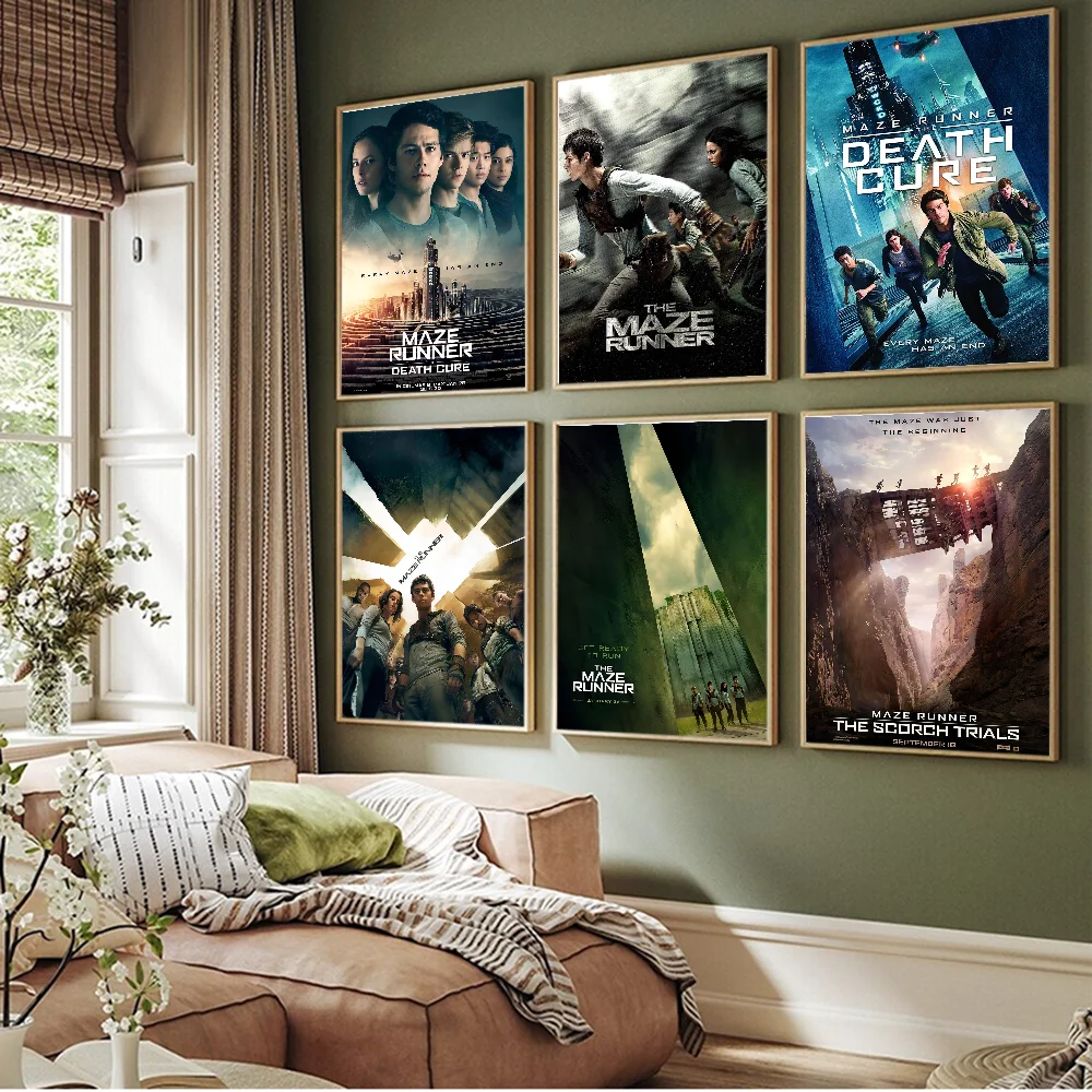 

The Maze Runner Movie Vintage Posters Sticky Whitepaper Sticker DIY Room Bar Cafe Room Wall Decor