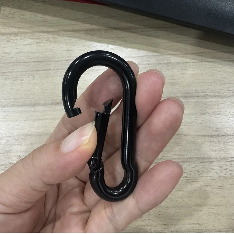 Moschettone con superficie nera per elettroforesi in materiale ferro 5MM 6MM 8MM