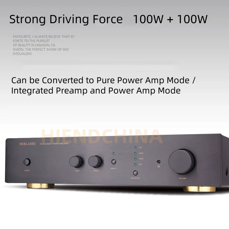 TS-1B Preamp and Power Amplifier - HIFI Stereo High Power Home Audio with Dual Toroidal Transformers and Remote Control