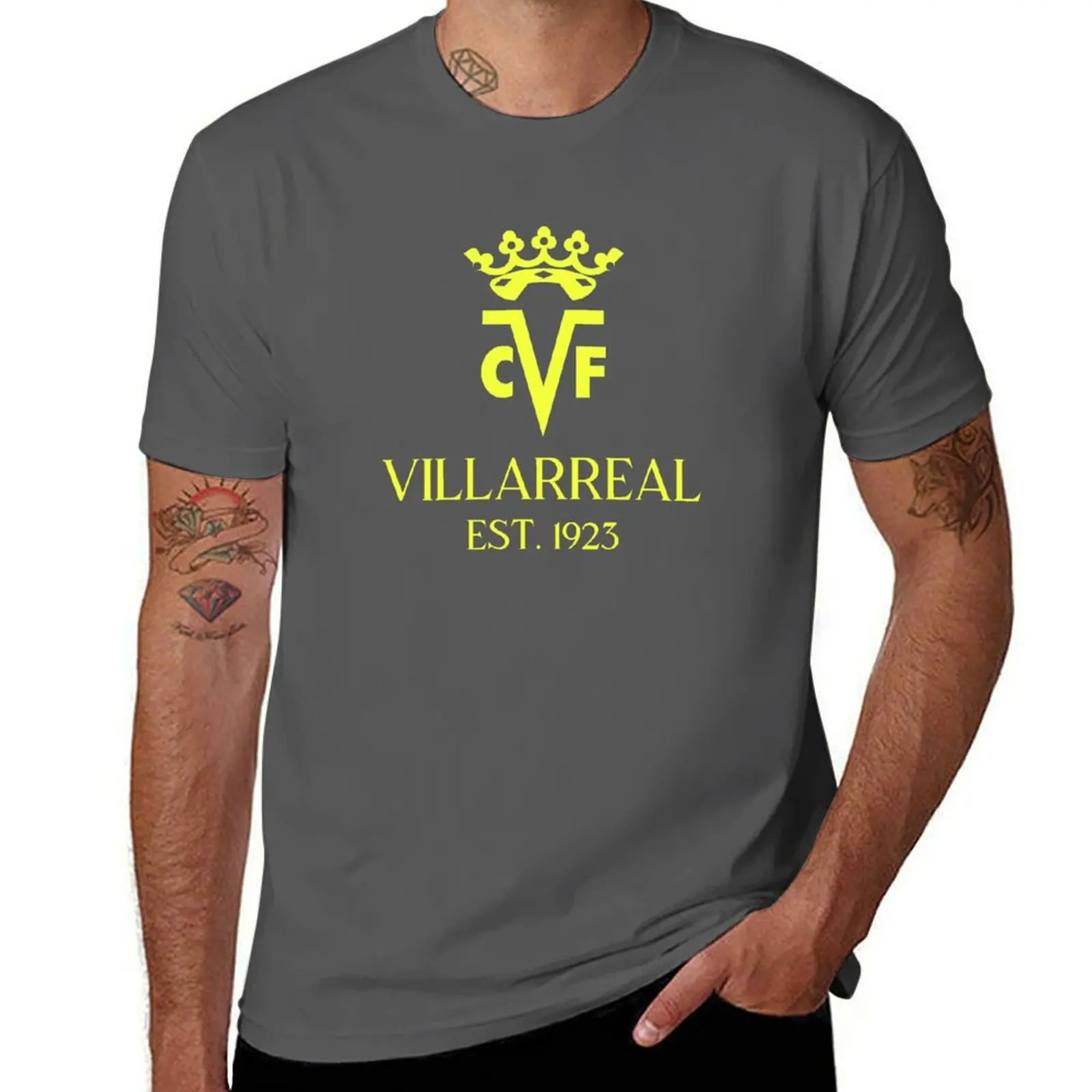 

Villarreal Yellow T-Shirt printed t shirts for man t shirt for man t shirt men 100% cotton luxury brand T-Shirt