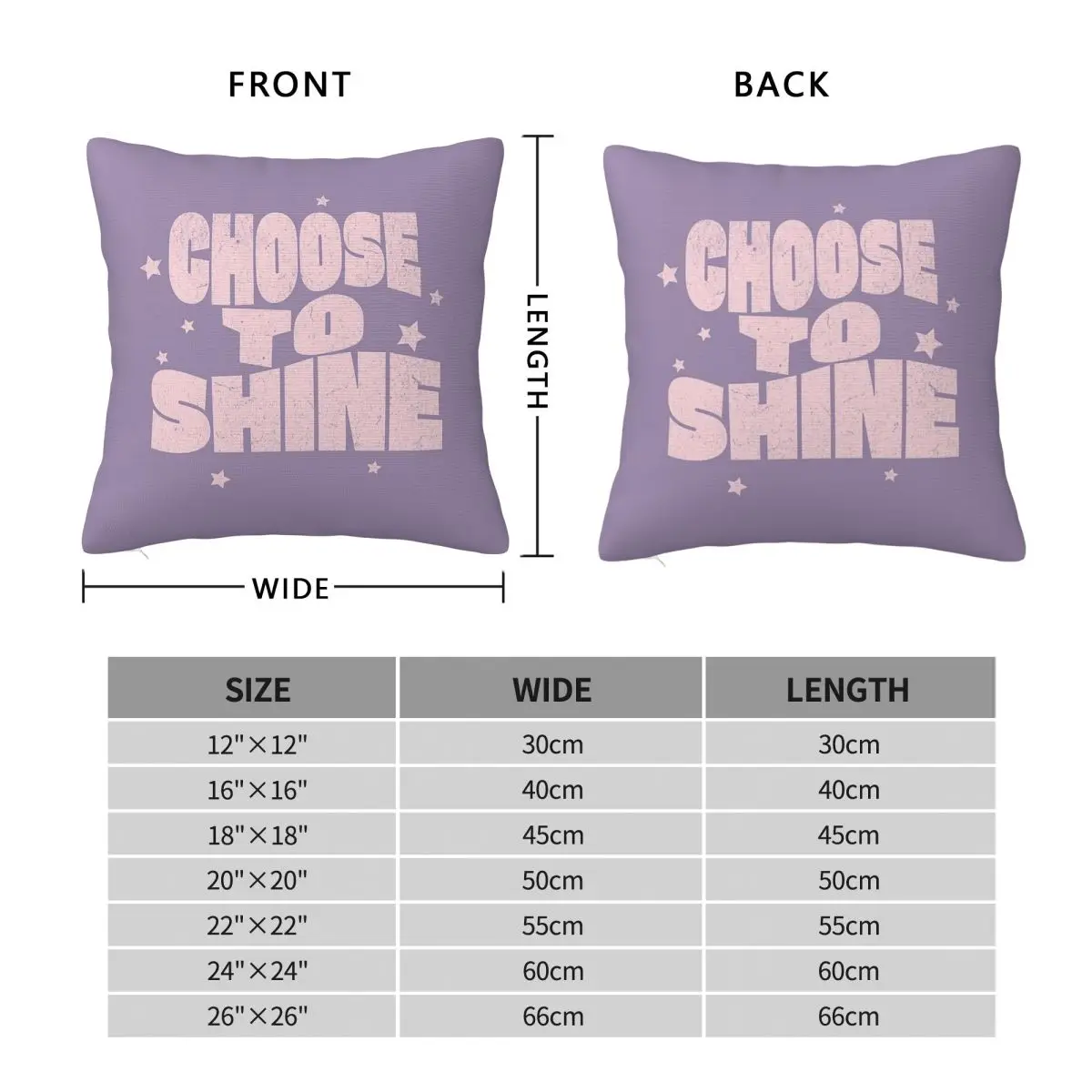 Choose To Shine Square Pillowcase Polyester Linen Velvet Creative Zip Decor Throw Pillow Case Room Cushion Cover