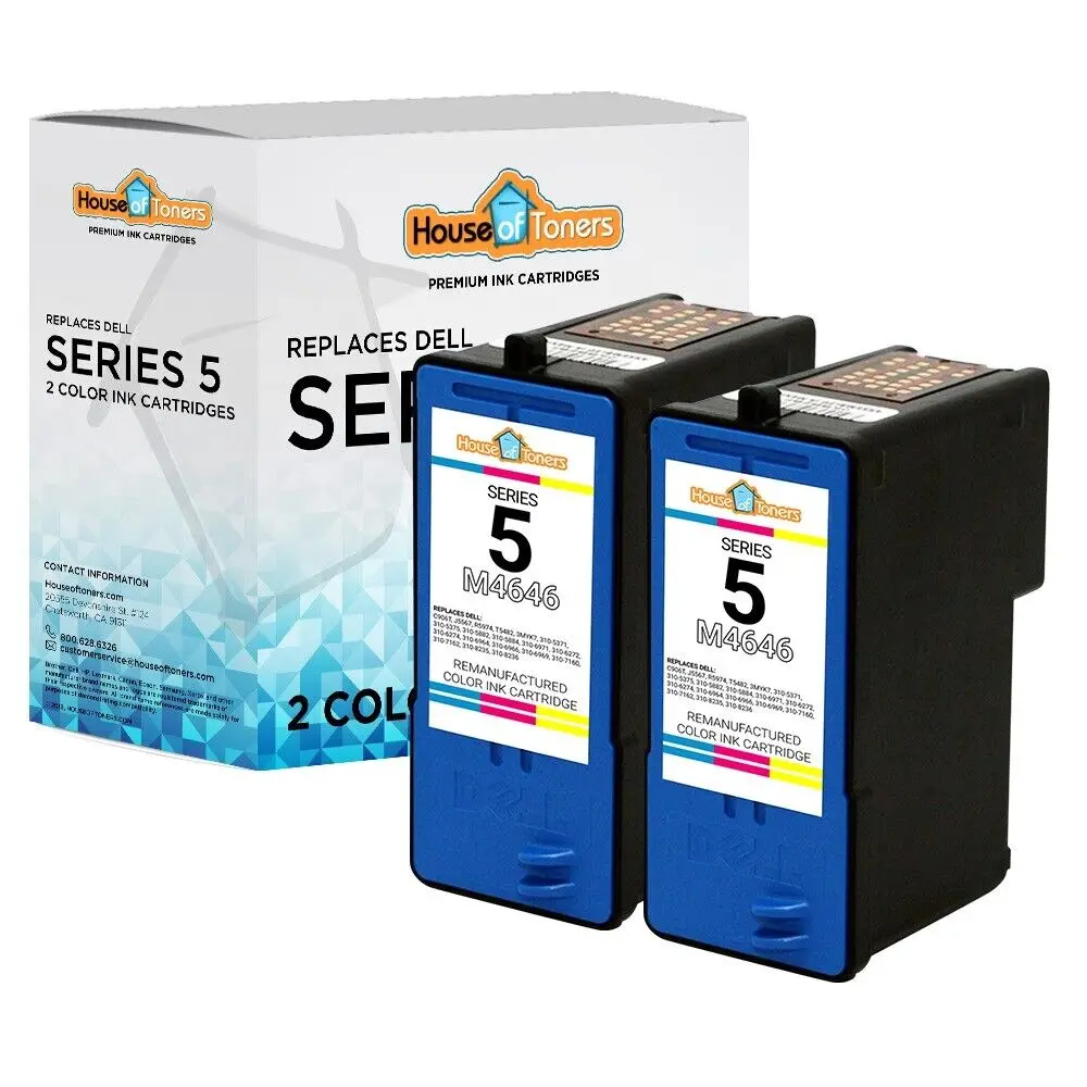 

2-pk For Dell Series 5 J5567 Color Ink Cartridge for 946 962 964 Printers