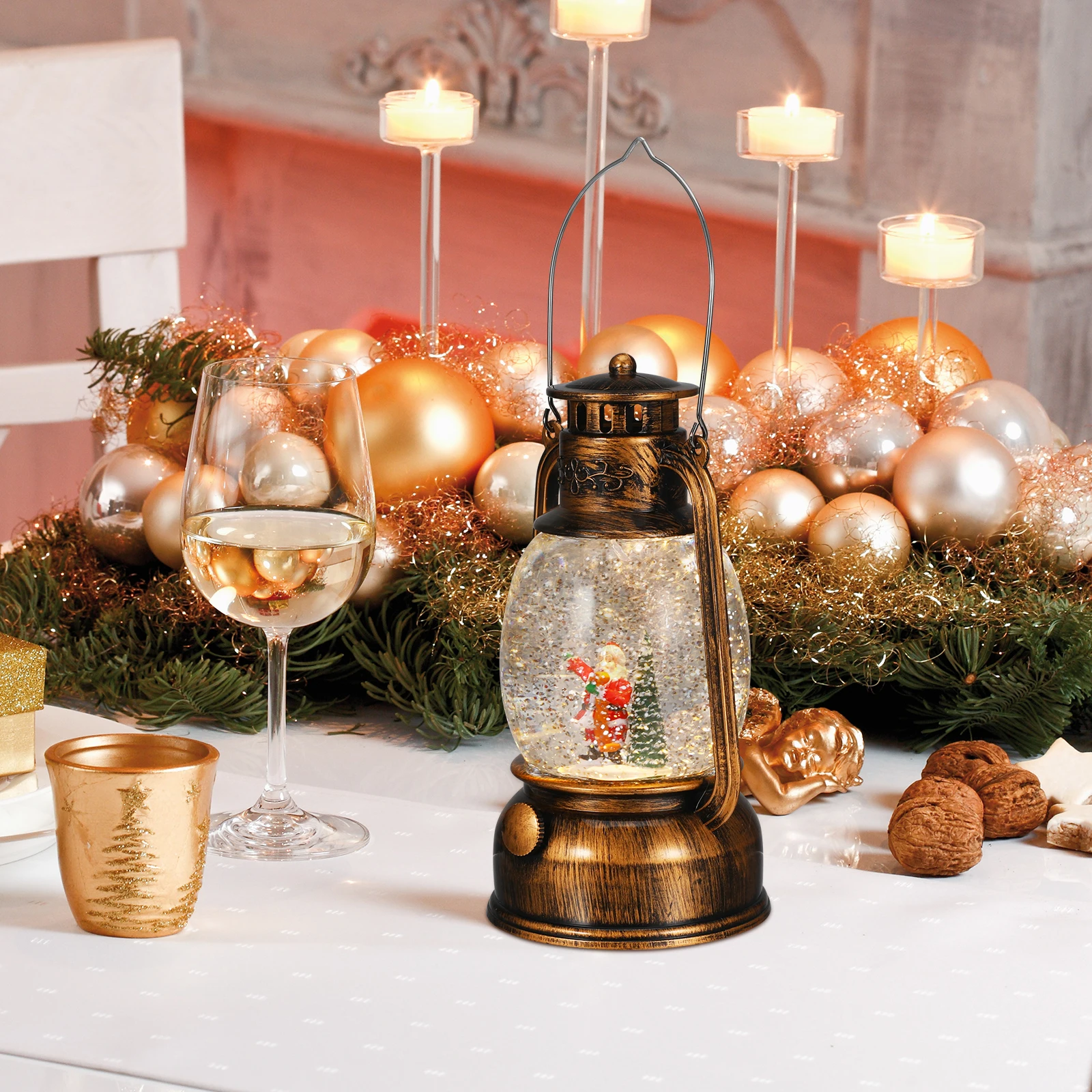 

Christmas Music Box Items Decorations Glitter Lanterns Globe Santa Snow Crystal