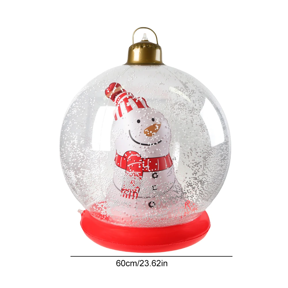 60cm 투명 대형 불빛 리모컨 PVC 야외 크리스마스 풍선 장식 공 휴일 마당 잔디 현관 장식