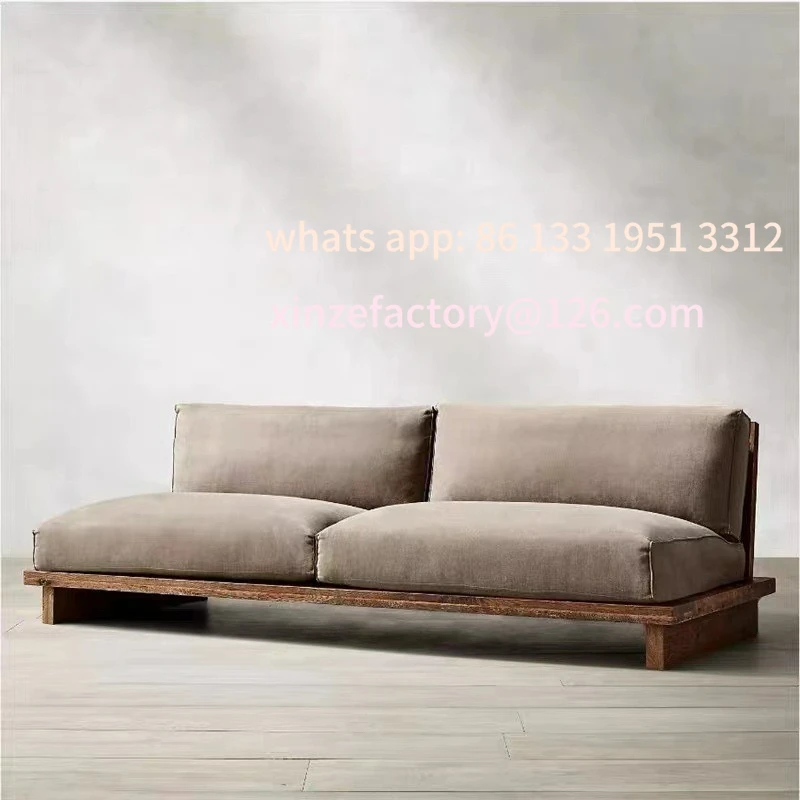 

Customizable Solid Wood Sofa Chair Japanese Retro B & B Hotel Log Furniture