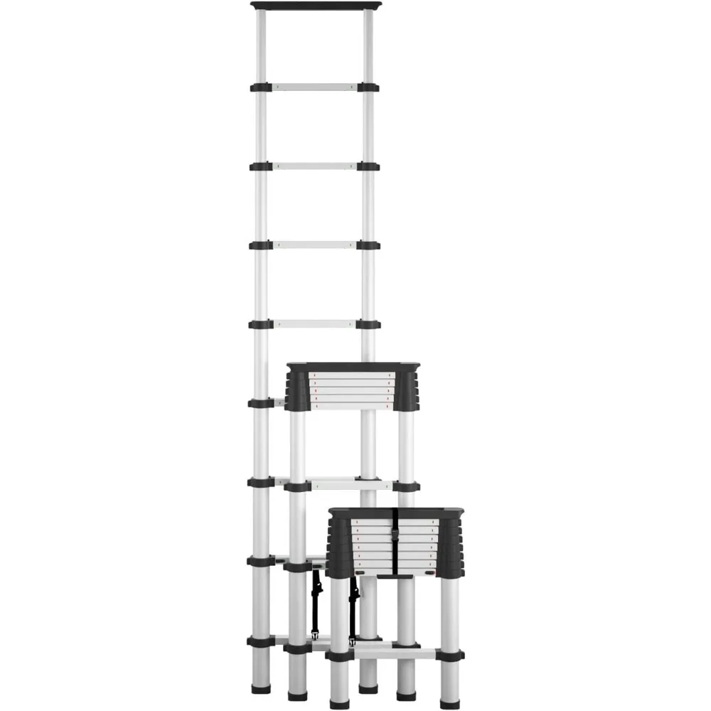 

SmartClose Telescoping Aluminum Ladder with top Cap (300-lb Capacity, 8.5 ft. Ladder with 12 ft Max Reach)