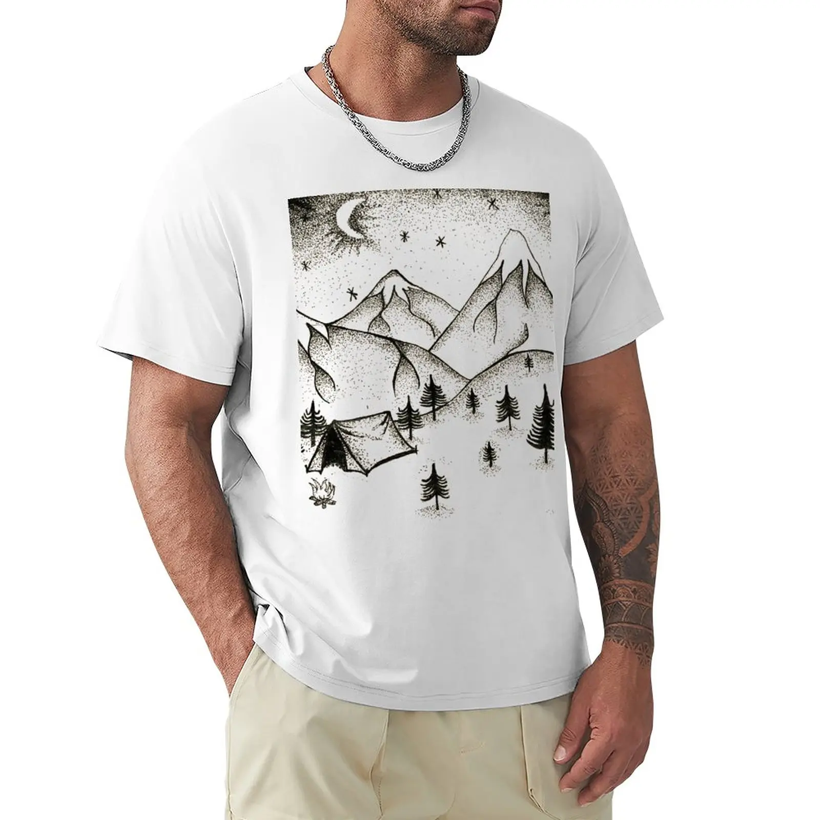 

Camping T-Shirt hippie clothes Blouse mens t shirts pack