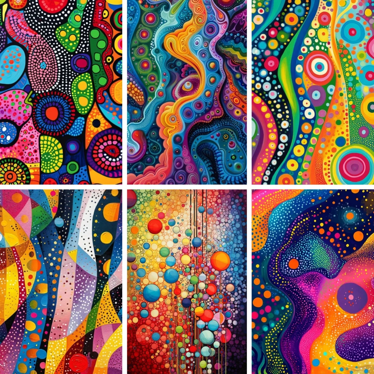 

Diy Diamond Painting Full Square Bright Colorful Abstract Polka Dot Art Circles Embroidery Mosaic Rhinestone Dopamine Decor