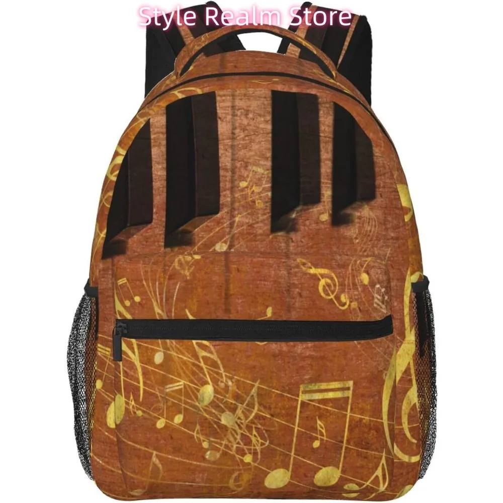 

Funny Cute Piano Notes Lightweight Laptop Backpack Lightweight Multipurpose Travel Casual Daypack Unisex College Backapcks for M
