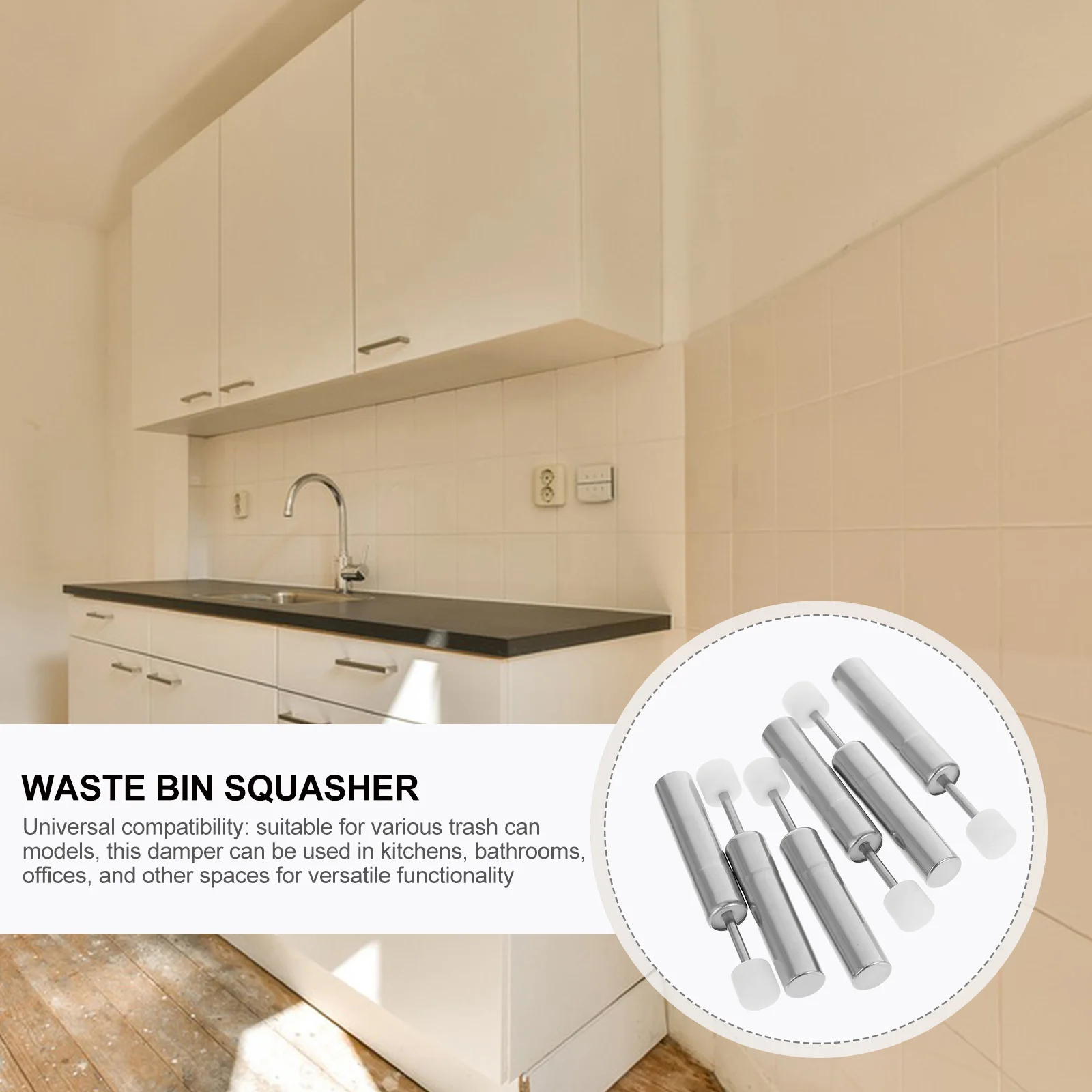 

6Pcs Soft Close Mechanism Damper for Trash Can Lid Metal Garbage Bin Damping Hinge Replacement Part Waste Basket Slow Closing