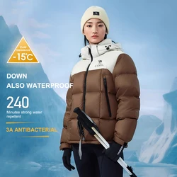 GOLDEN CAMEL Outdoor Down Jackets for Men Women Water-repellent 3A Antibacterial Winter Coats Thick Warm Workwear Hooded Jacket
