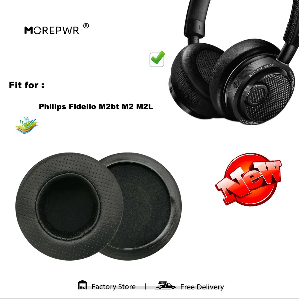 Morepwr, новое обновление, сменные амбушюры для Philips Fidelio M2bt M2 M2L, детали гарнитуры, кожаная подушка, бархатный чехол для наушников