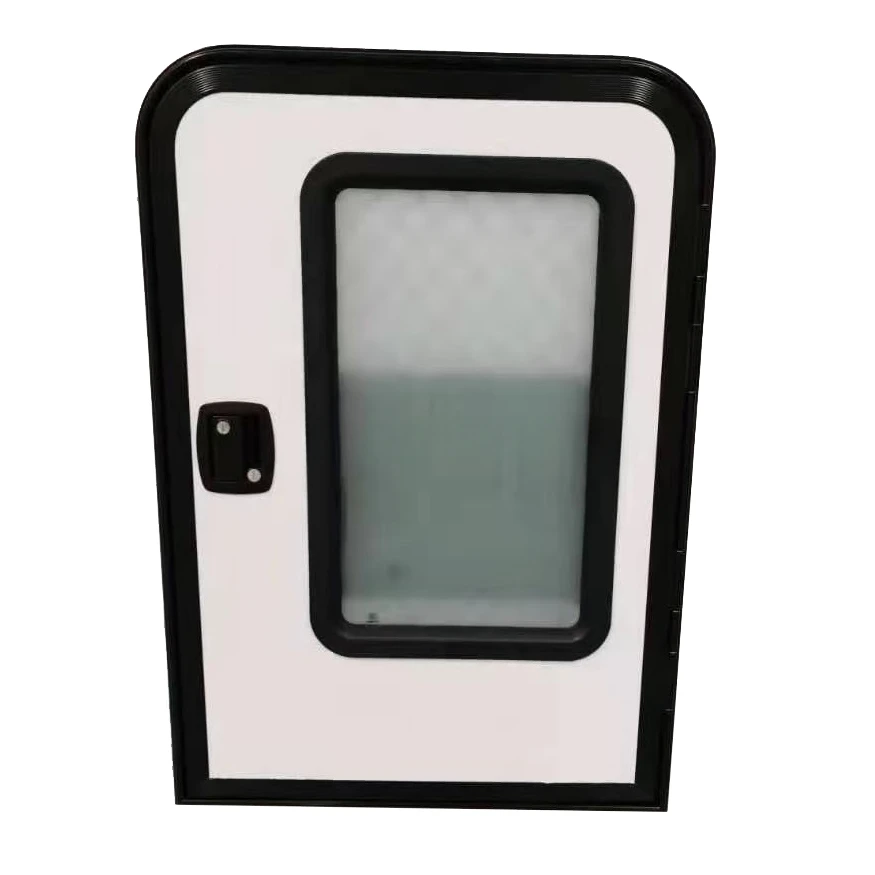 Strong Durable Aluminum Alloy RV Caravan Trailer Teardrop Camper Right Entry Door Black with Lock